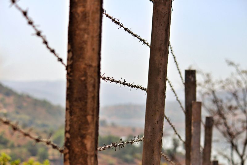 Barbed Wire Fence Installation